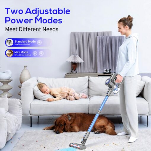 MBTTODF Cordless Vacuum Cleaner, 80000 RPM High-Speed Brushless Motor Powerful Vacuum Cleaners for Home, Up to 40 Mins Runtime, Stick Vacuum with 4* LED & Rechargeable 2600 mAh Battery - Image 7