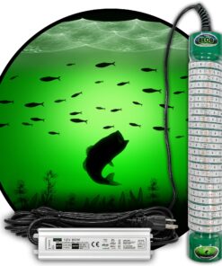 Green Blob Outdoors New Underwater Fishing Light 7500 or 15000 Lumen with 30ft or 50ft 110 Volt AC Power Cord, Crappie, Snook, Catfish, Striper, Bait, Fish Attractor (15000, 50Ft Cord) Made in Texas