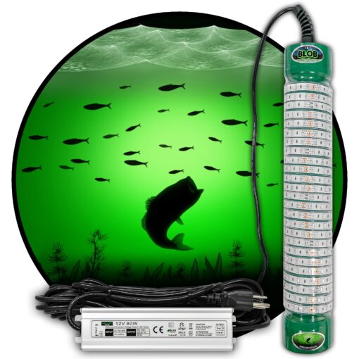 Green Blob Outdoors New Underwater Fishing Light for Docks with 30ft Cord, LED, Fish Attracting, Crappie, Snook 7500 Lumen 110V, Made in Texas