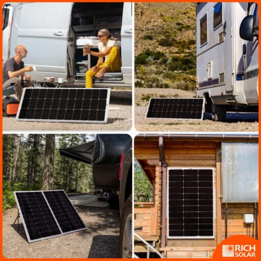 RICH SOLAR 200 Watt 12 Volt Monocrystalline Solar Panel 2 Pack of 9BB Cell 100W High Efficiency Solar Module Charge Battery for RV Trailer Camper Marine Off Grid - Image 4