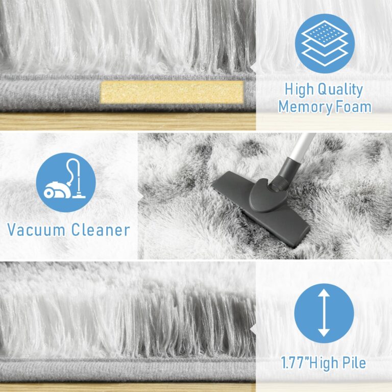LOCHAS Ultra Soft Indoor Modern Area Rugs 9x12, Fluffy Living Room Carpets for Children Bedroom Home Decor Nursery Rug, Tie-Dyed Grey & White - Image 5