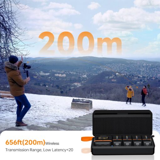 COMICA Vimo Q 4 Channel Wireless Lavalier Microphone System with Noise Cancellation, 4 Audio Tracks Output, 656ft Range, Wireless Mic for iPhone, DSLR Camera, Android, Video Recording Livestream - Image 3