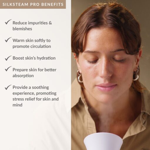PMD Beauty SilkSteam Pro Facial Steamers Home Facial Spa - Rapid Start-Up Face Steamer for Facial - Adjustable Nozzle with Oil Filters with Radiant Serum - Image 11