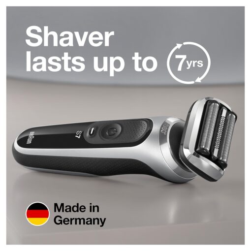 Braun Series 7 7032cs Flex Electric Razor for Men, Wet & Dry, Electric Razor, Rechargeable, Cordless Foil Shaver with Beard Trimmer and Charging Stand, Silver - Image 3