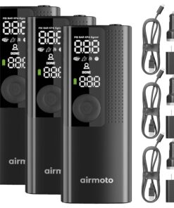 Airmoto and Power Kit Bundle Deal - 3 bundle - Tire Inflator Portable Air Compressor with Power Kit for Charging at Home and on The Road - Cordless Air Pump for Car Tires, Motorcycle, Bicycle