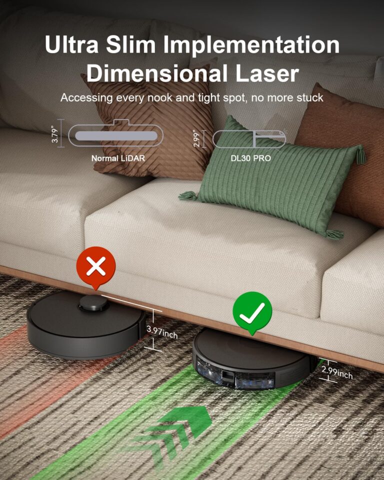 Kokaidia Robot Vacuum and Mop Combo, LiDAR Navigation, Ultra Slim Design, 9000Pa Suction Robotic Vacuum Cleaner – 200 Min Runtime, Auto Recharge, Customizable Cleaning for Pet Hair, Hard Floors - Image 7