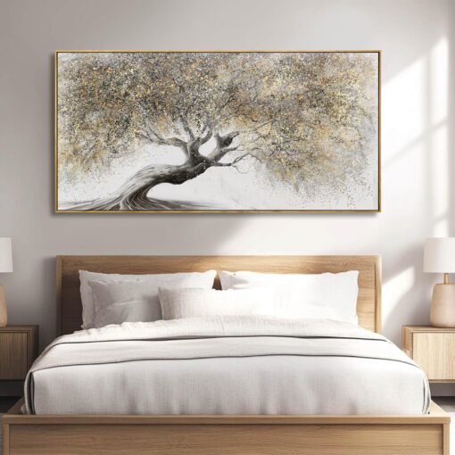 Tree Pictures Wall Decor Gold Canvas Paintings Plant Pictures Wall Art 24"x48" Landscape Decorative Prints for Bedroom Office - Image 6