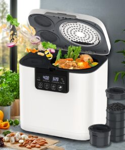 Cobuy 4L Electric Composter for Kitchen, Smart Indoor Countertop Compost Bin with Timer, Upgraded Grinding Blades, 2 Carbon Filter, Auto-Cleaning, Odorless, Turn Food Waste into Natural Fertilizer