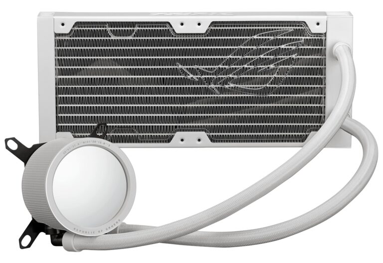 ASUS ROG RYUO III 240 ARGB White Edition All-in-one AIO Liquid CPU Cooler 240mm Radiator, Asetek 8th gen Pump Solution, Anime Matrix™ LED Display and ROG AF 12S ARGB Fan. - Image 2