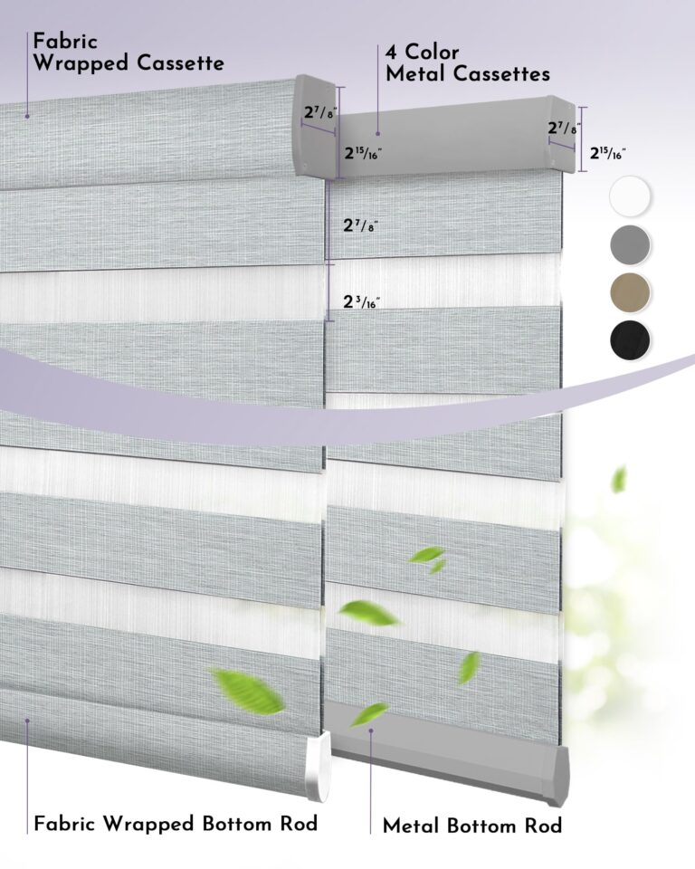 Graywind Motorized Zebra Blinds Compatible with Alexa Google WiFi Hardwired Smart Horizontal Window Blind Remote Control Light Filtering Electric Window Shades, Customized Size (Grey) - Image 3