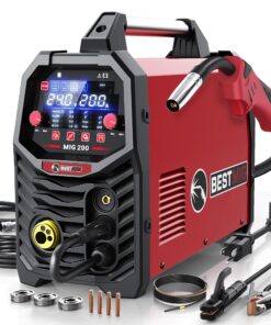 BESTMIG 200A MIG Welder - 6-in-1 IGBT Inverter Welding Machine, Gas/Gasless Flux Core, Stick, Lift TIG, Spot & Spool Gun - Portable 110V/220V Equipment
