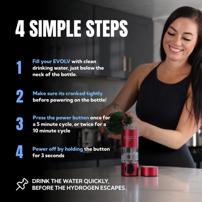 EVOLV Hydrogen Water Bottle Generator - SPE & PEM Water Ionizer 5.42PPM, Highest Concentrated Dose - 8oz Hydrogenated Water Bottle for Improved Energy & Inflammation Support - Convenient & Easy to Use - Image 5