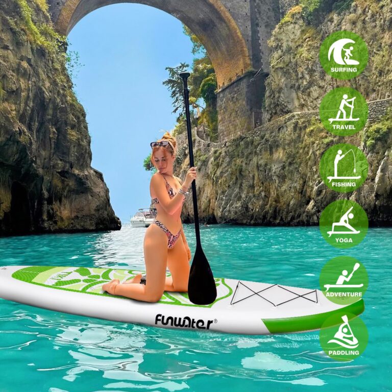FunWater Inflatable 10'6×33"×6" Ultra-Light (17.6lbs) SUP for All Skill Levels Everything Included with Stand Up Paddle Board, Adj Floating Paddles, Pump, ISUP Travel Backpack, Leash,Waterproof Bag - Image 2