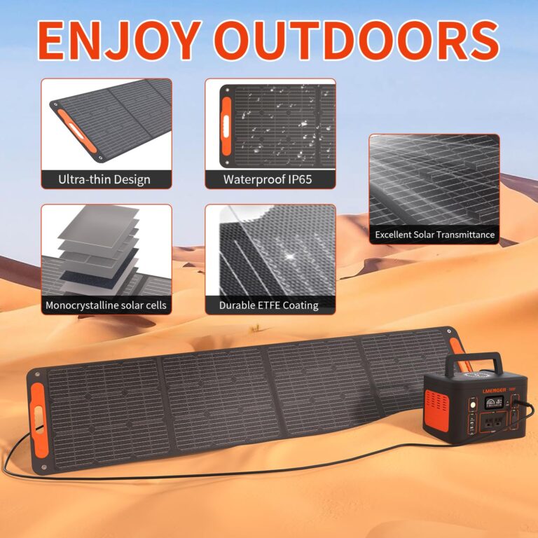Foldable Solar Panel 200W 19.8V, 23% High Efficiency Portable Solar Charger, Monocrystalline Silicon Solar Cell with DC7909, Anderson, XT60 and DC8020 Plug for Portable Power Station - Image 6