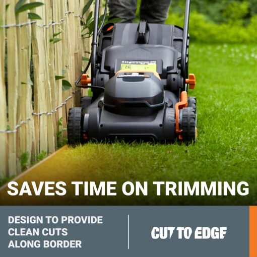 WORX 40V 17" Cordless Lawn Mower for Small Yards, 2-in-1 Electric Mower Cuts Quiet, Compact & Lightweight Push Lawn Mower with 7-Position Height Adjustment – 2 Batteries & Charger Included - Image 7