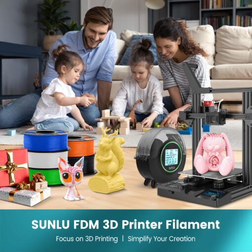 SUNLU 10kg PLA 3D Printer Filament Bundle Multicolor, Neatly Wound PLA Filament 1.75mm ±0.02mm, 10kg in Total, 1kg per Spool, 10 Pack, Black+White+Grey+Transparent+Blue+Green+Red+Orange+Yellow+Purple - Image 2