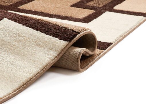 Well Woven Ruby Geometric 6x9 Area Rug Ivory & Beige Neutral Modern Contemporary Hand Carved Squares Design Perfect for Living Room Dining Room or Bedroom Plush Easy-Care Easy-to-Clean Carpet - Image 4