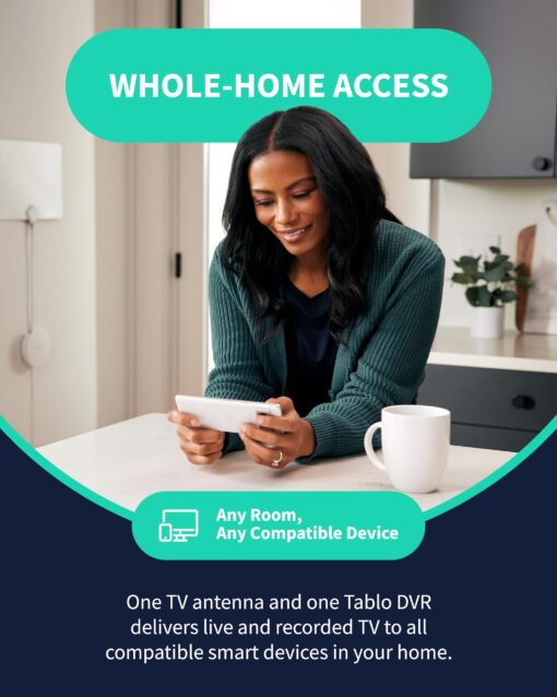 Tablo 4th Gen 4-Tuner Over-The-Air (OTA) DVR - Watch, Pause & Record Live TV, News, Sports & Movies Throughout Your Home Over Wi-Fi - Pairs w/Any TV Antenna - 50+ Hrs Recording - No Subscriptions - Image 4