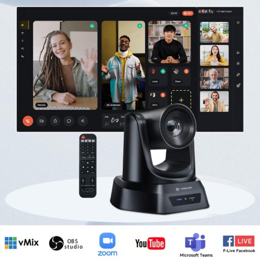 TONGVEO Wireless Conference Room Webcam, Church Live Streaming 10X USB 1080P 60fps PTZ Camera for Worship Services Online Conference, Works with Zoom, Skype OBS - Image 5