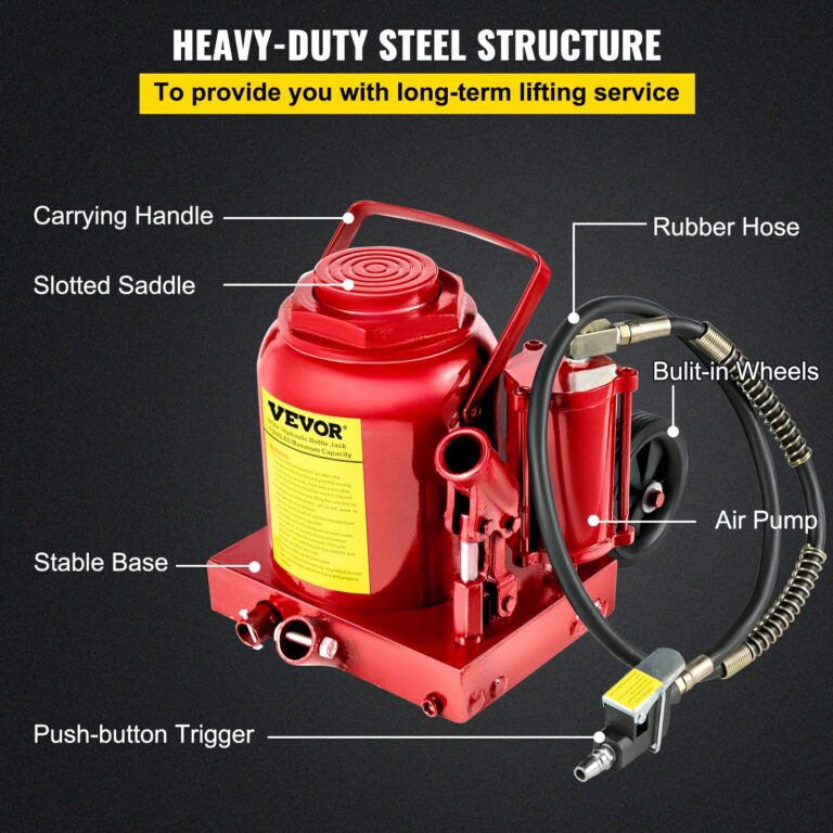 Bestauto Bottle Jack 50 T, Car Jack Hydraulic Floor Jack 110000LBS with Pneumatic & Manual Hand Pump, Air Jack Heavy Duty Auto Truck Repair Lift - Image 5