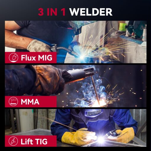 ARCCAPTAIN iControl MIG145 Pro 145A Flux Core MIG Welder 110V Welding Machine Gasless MIG Welder Flux MIG/MMA Stick/Lift TIG, 3 in 1 Welder Machine with Synergy, Portable Welder, APP Control - Image 7