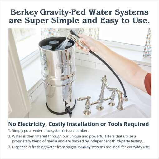 Travel Berkey Gravity-Fed Water Filter with 2 Black Berkey Elements–Enjoy Potable Water While Camping, RVing, Off-Grid, Emergencies, Every Day at Home - Image 3