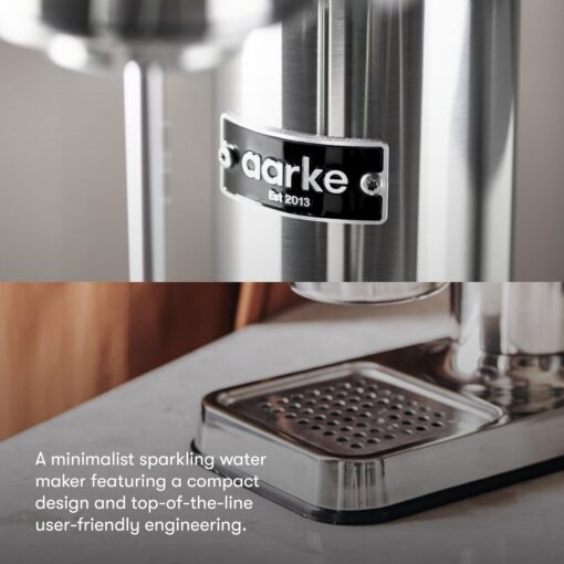 aarke Carbonator lll with CO2 Cylinder, Sparkling & Carbonation Water Machine, Stainless Steel with PET BPA-Free Reusable Bottle Volume 800 mL (Stainless Steel) - Image 8