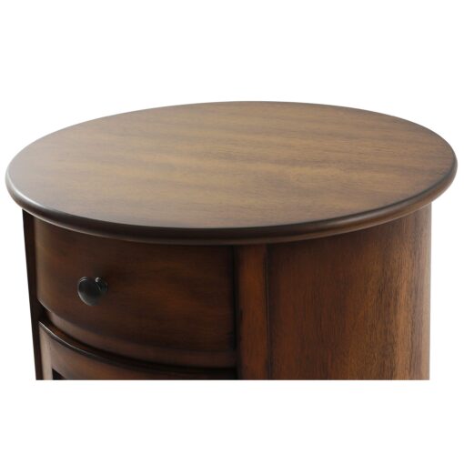 Decor Therapy Keaton Round Storage Side Table, Honeynut - Image 2