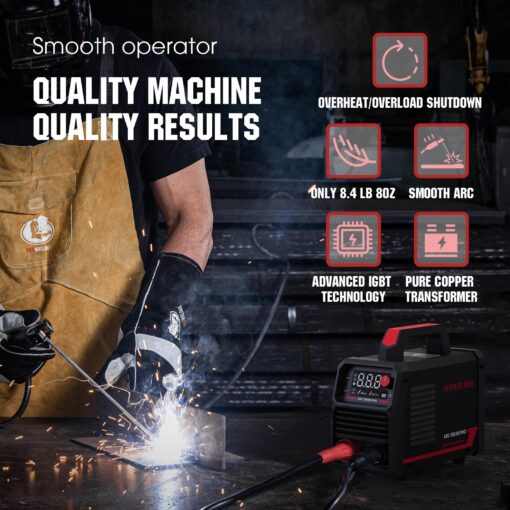 YESWELDER Stick Welder 205Amp Large LED Display Digital Inverter IGBT Welding Machine,110V/220V Dual Voltage Hot Start Portable MMA ARC Welder Machine - Image 2