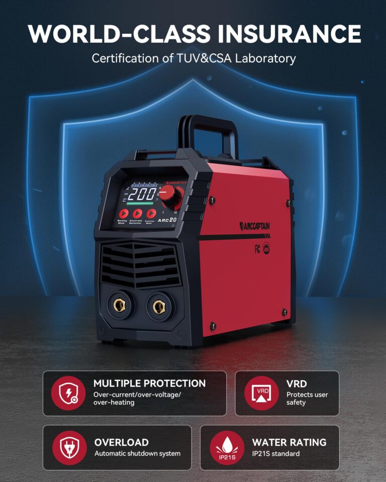 ARCCAPTAIN 200A Stick/Lift TIG Welder with Torch, [Large LED Display] 110V/220V Welding Machine with Synergic Control, IGBT Inverter, Portable MMA Welder Machine with Hot Start, Arc force - Image 4