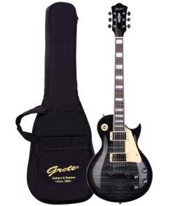 GROTE Guitar Solid Body Electric Guitar with Gigbag LPYS-006 (Black)