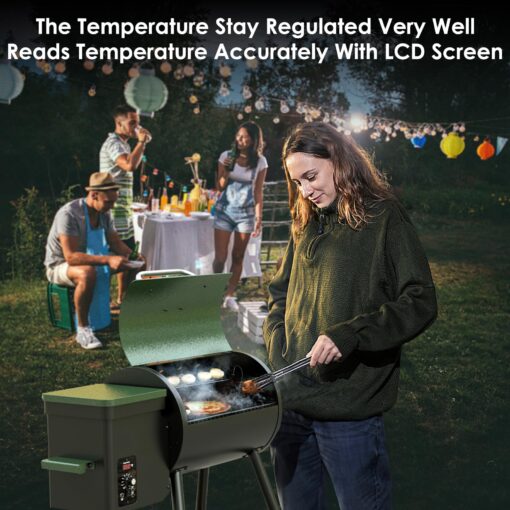 DAMNISS Grills DAPG-03 Electric Wood Pellet Smoker Grill, 456 SQ.IN Cook Area Pellet Grill with Auto Feed & PID Temperature Control (180-450°F), 8 in 1 BBQ Grill for Backyard Outdoor - Image 2