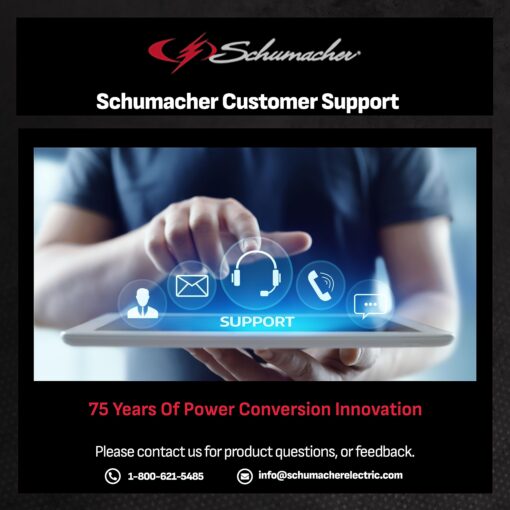 Schumacher Electric Wheeled Battery Charger and Engine Starter, SC1632, 4-in-1, Fully Automatic, 225 Craniking Amps, 40 Amp Boost Mode, 6 Volt, 12 Volt, for Car, SUV, Truck, and Marine Batteries - Image 2