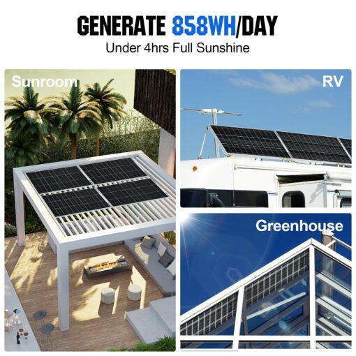ECO-WORTHY 400W Bifacial Solar Panel 2pcs 195 Watt 12 Volt Monocrystalline Solar Panel Module Off Grid PV Power for Home, Camping, Boat, Shed Farm, RV - Image 5