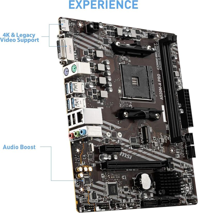 INLAND AMD Ryzen 5 4500 Unlocked Desktop Processor with MSI A520M-A PRO Gaming Motherboard (AMD AM4, DDR4, PCIe 4.0, Micro-ATX), - Image 4