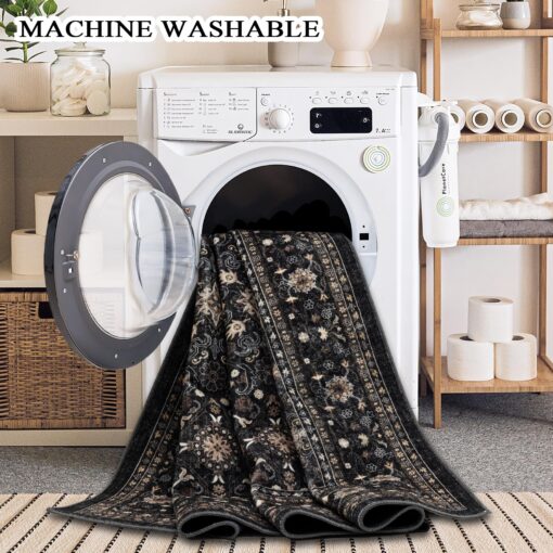 Ruaruarug Area Rug Non Slip Machine Washable Ultra Soft Outdoor/Living Room/Classroom/Bedroom/Kitchen Dark Gray, 8'×10' - Image 5