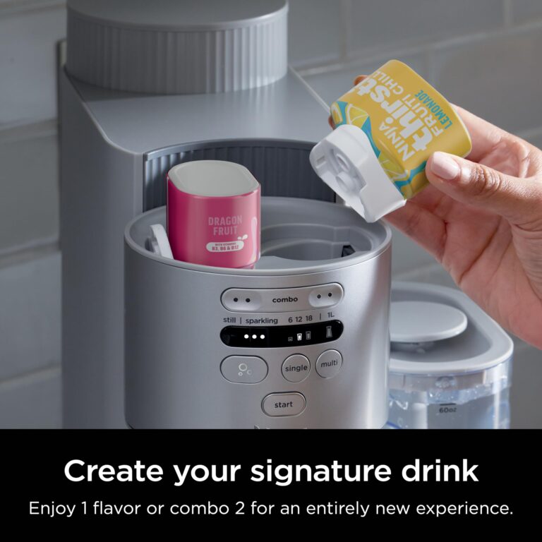 Ninja Thirsti Max Custom Hydration System, Soda Maker, Sparkling Water Maker, Custom Still & Sparkling Drinks, Compact Design, With 60L CO₂ Cylinder & Flavored Water Drops, Silver WC2002 - Image 11