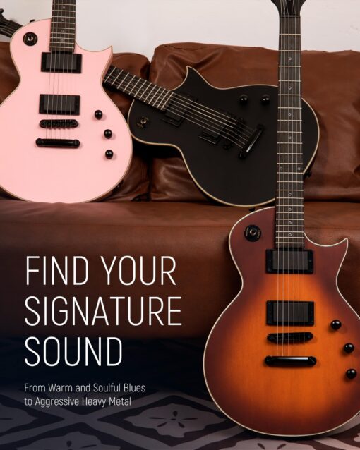 Fesley 39" LP Electric Guitar Kit:Full Size Solid Body Electric Guitars for Beginners with Humbucker Pickups,Poplar Body,Mahogany Neck,22 Frets,6 String Guitar with Gig Bag,Cable,FLP350,Matte,Sunburst - Image 2