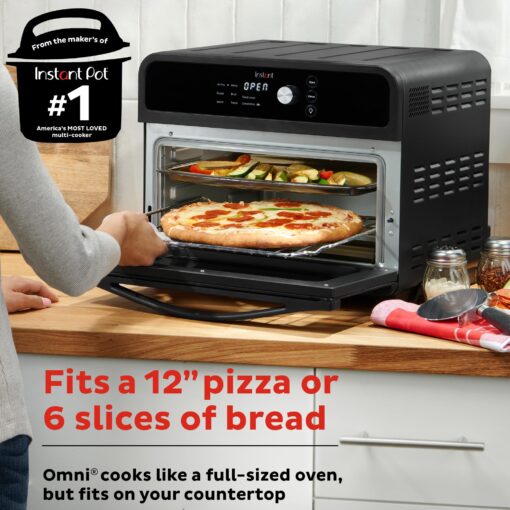 Instant Pot Omni 19QT/18L Toaster Oven Air Fryer, 7-in-1 Functions, Fits 12" Pizza, Crisps, Broils, Bakes, Roasts, Toasts, Warms, Convection, 100+ In-App Recipes, from the Makers of Instant Pot, Black - Image 6