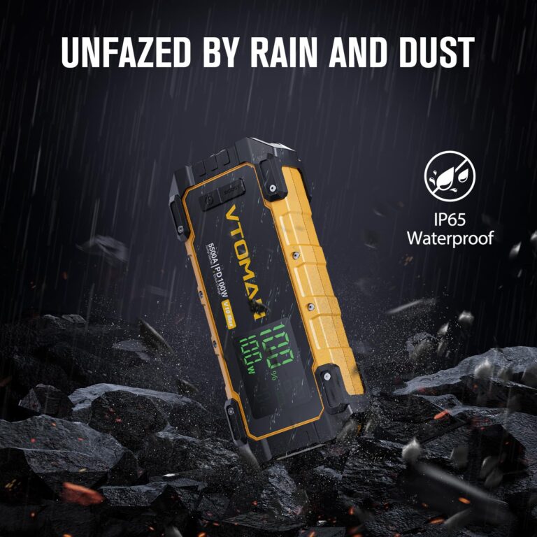 VTOMAN V10 Max 5500A Jump Starter with 100W USB-C Fast Charger Car Battery Jumper Starter Portable for All Gas or 12L Diesel Engines,12V Jump Strart Booster Pack, Jump Box Comes with 100W Car Charger - Image 2