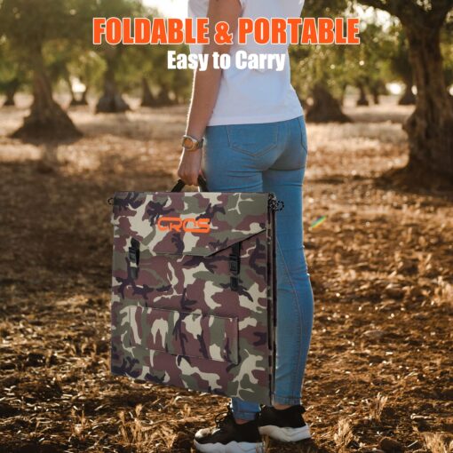 CROS Portable Solar Panel 200W 18V Foldable Solar Charger Kit Solar Generator for Phones RV Laptops Van Camping Off-Grid Outdoor Emergency Power Outage - Image 3