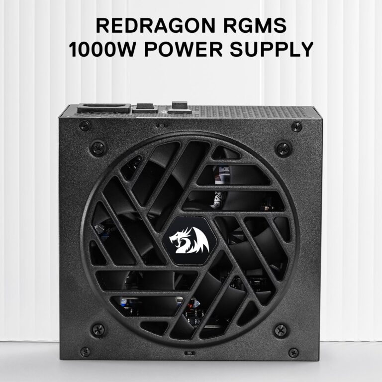 Redragon RGMS-1000W PRO 80+ Gold 1000 Watt Power Supply w/Upgraded ATX 3.1 & PCIe 5.1 Fully Modular, Compact 150mm Size, Smart ECO Low Noise Fan, 100% Japanese Capacitors, Full Mod Cables - Image 3