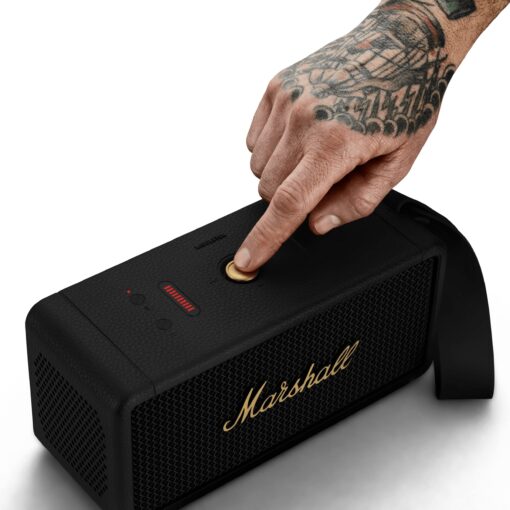 Marshall Middleton Portable Bluetooth Speaker, Black and Brass - Image 9