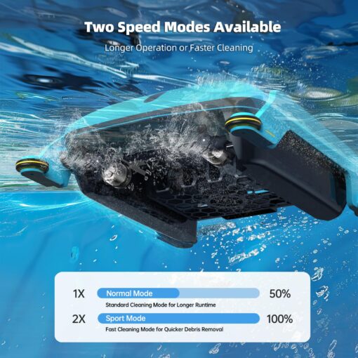 Solar Robotic Pool Skimmer Cleaner: SMONET Automatic Cordless Pool Skimmer for Above Ground Pool with Dual Charging Options Path Optimization, Two Speed Modes Saltwater Compatibility - Image 5