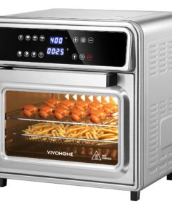 VIVOHOME 21 Qt Air Fryer Toaster Oven Combo, 8-in-1 Convection Oven Countertop with Rotisserie and Dehydrator, Stainless Steel Digital Air Fryer Oven with 7 Accessories, 1800W