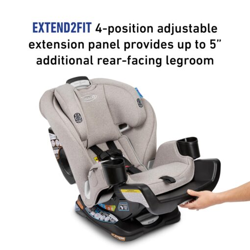 Graco Extend2Fit Convertible Baby Car Seat, Rear and Forward Facing, Adjustable Extension Panel for Extra Legroom, Ashten - Image 6