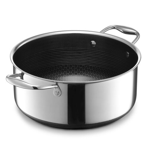 HexClad Hybrid Nonstick 5-Quart Dutch Oven with Stainless Steel Lid, Stay-Cool Handles, Dishwasher-Friendly, Oven-Safe Up to 900°F, Induction-Ready, Compatible with All Cooktops - Image 7