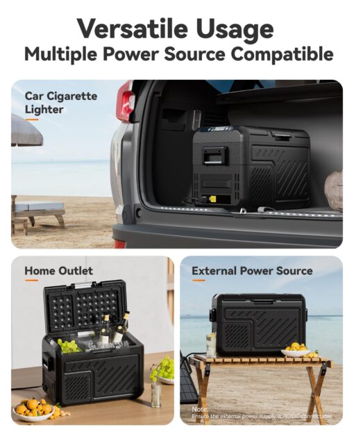 WOLFBOX 12V Portable Refrigerator, 26 Quart Car Fridge, RV Car Refrigerator with 12/24V DC 100/240V AC, Electric Cooler for Car, Camping, Travel and Home Use, APP Control - Image 2