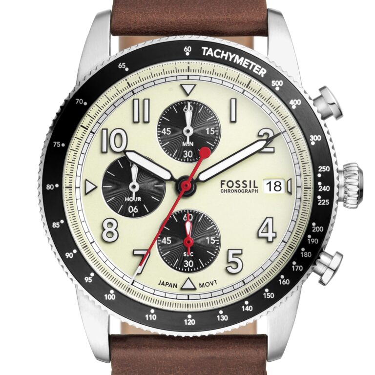 Fossil Men's Sport Tourer Quartz Stainless Steel Chronograph Watch, Color: Brown Leather (Model: FS6042) - Image 5