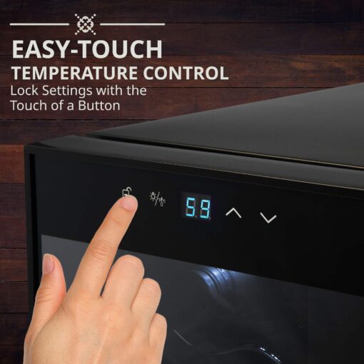 Ivation 12 Bottle Compressor Wine Cooler Refrigerator w/Lock, Large Freestanding Wine Cellar Fridge, 41f-64f Digital Temperature Control Glass Door Black - Image 3
